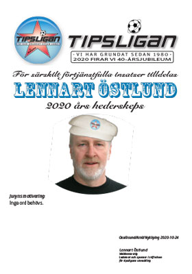 Lennart förärades hederskepsen 2020.